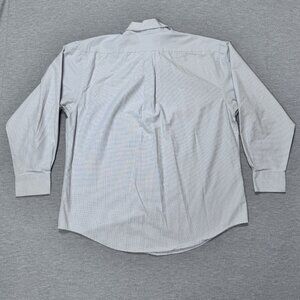UDE Signature Collection Mens White Grid Button Up Shirt Long Sleeve Collared XL